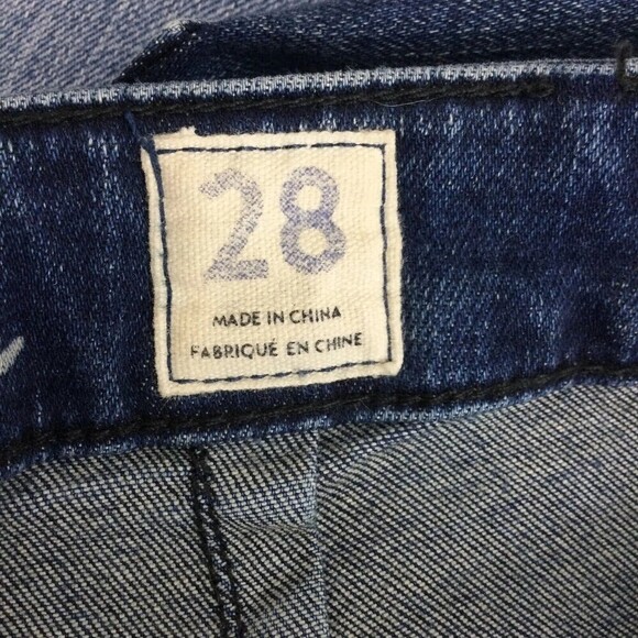 Free People We The Free Jet Pocket Zip Skinny Ankle Blue Denim Jeans Size 28 - Picture 9 of 10